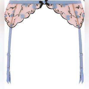FLEUR DU MAL rose & vine embroidery garter